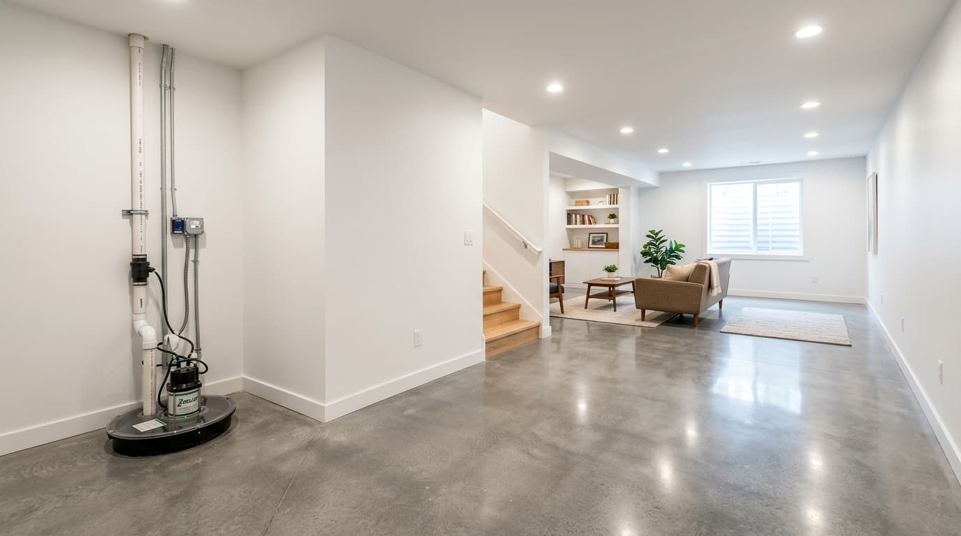Waterproofed basement foundation in Windsor Ontario